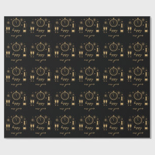 Elegant and Modern New Year's Eve Party Wrapping Paper