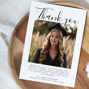 Elegant and Modern Photo Graduation Thank You Card