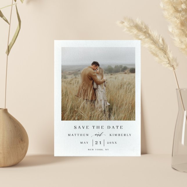 Elegant and Modern Photo Wedding Save The Date Invitation Postcard (Creator Uploaded)