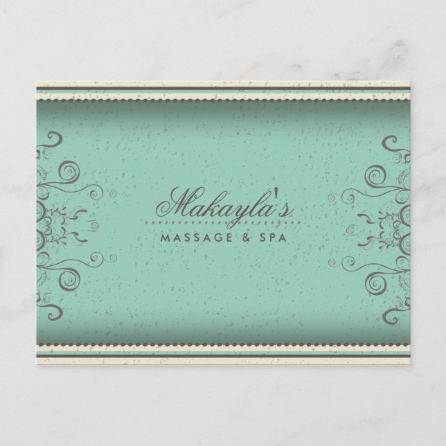 Elegant and Modern Teal, Beige and Brown Postcard (Front)