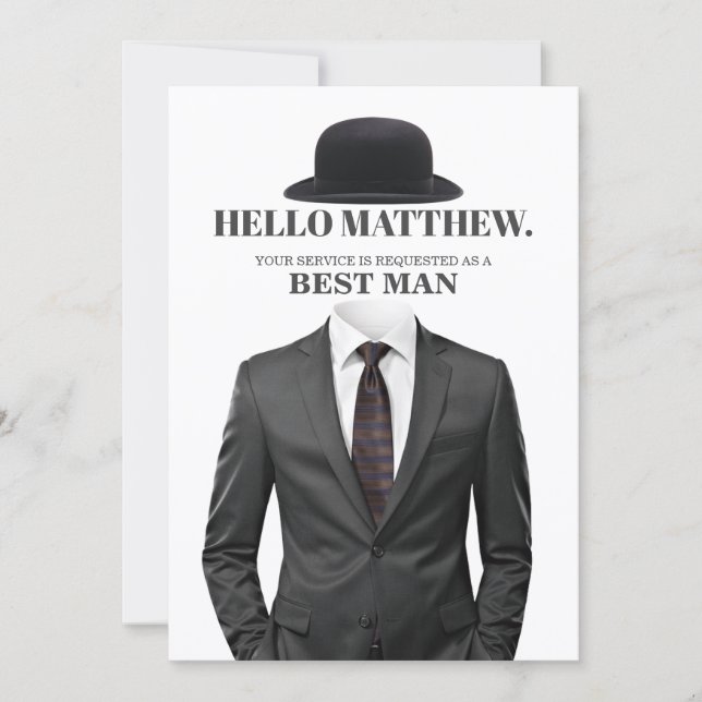 Elegant and Modern Wedding Best Man Proposal Card (Front)