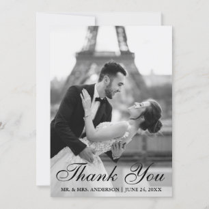 Elegant and Modern Wedding Photo Thank You Card S