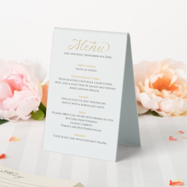 Elegant and modern wedding reception menu (In SItu (Wedding))
