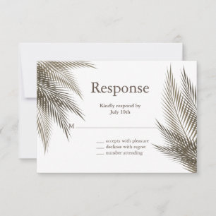 Elegant and Natural Palm Leaves RSVP Card