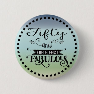 Elegant and Pretty 50th Birthday Button