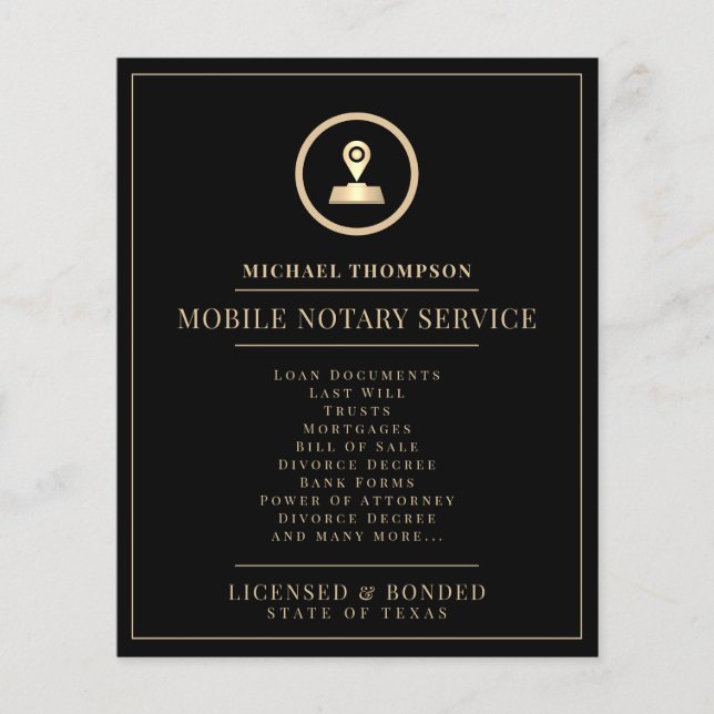 Elegant and professional black and gold flyer (Front)