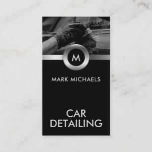 Elegant and professional car detailing business ca business card