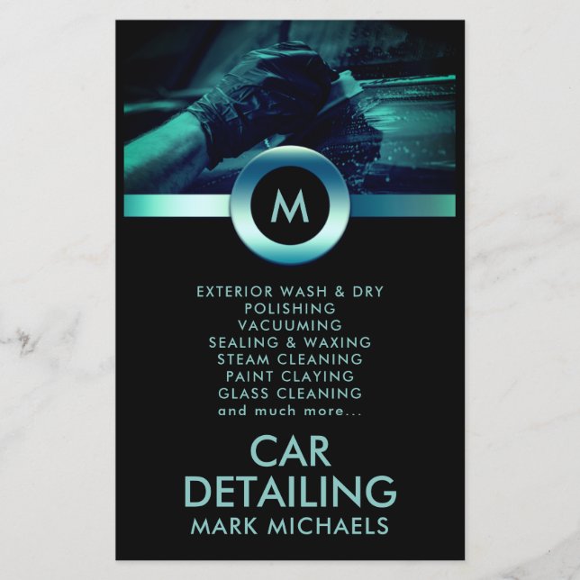 Elegant and professional car detailing flyer (Front)