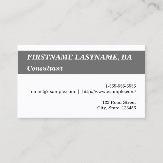 Elegant and Respectable Consultant Business Card (Front)