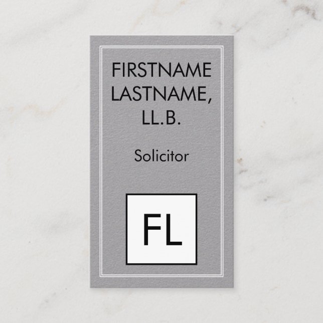 Elegant and Respectable Solicitor Business Card (Front)