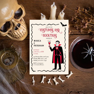 Elegant and Retro Costumes Halloween party Invitation