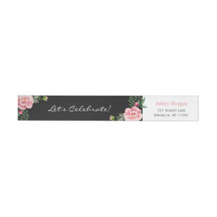 Elegant and Romantic Chic Floral Decor Wrap Around Label