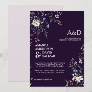 Elegant and Romantic Dainty Flowers Wedding Invitation
