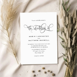 Elegant and Romantic Modern Calligraphy Wedding Invitation