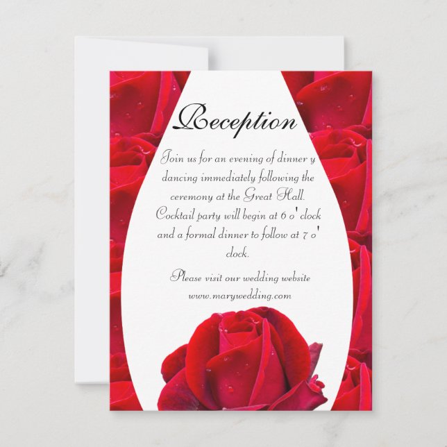 elegant and romantic red roses invitation (Front)