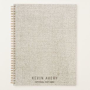 Elegant and rustic Beige Linen Texture Planner