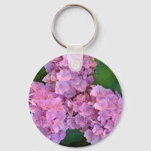 Elegant and Rustic Hortensia Hydrangea macrophylla Key Ring