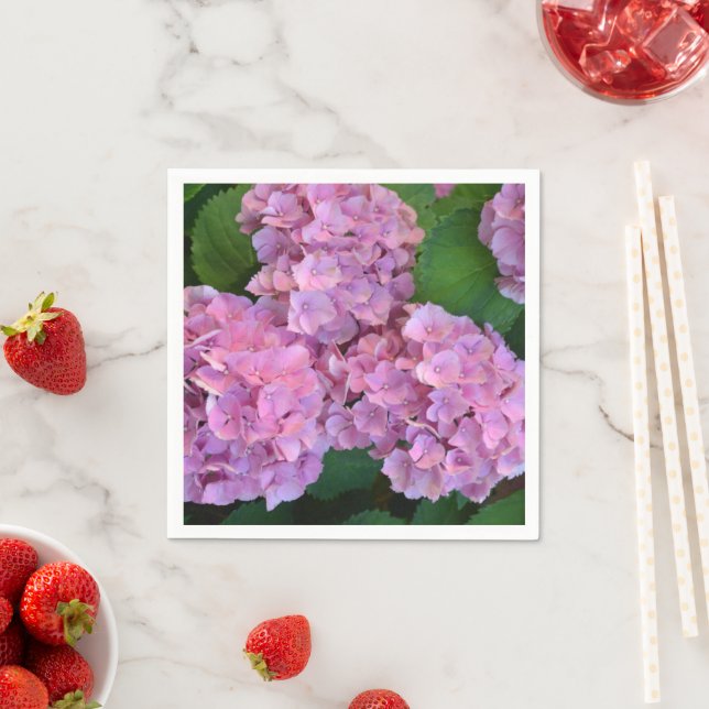 Elegant and Rustic Hortensia Hydrangea macrophylla Napkin (Insitu)