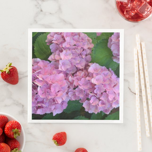 Elegant and Rustic Hortensia Hydrangea macrophylla Napkin (Insitu)