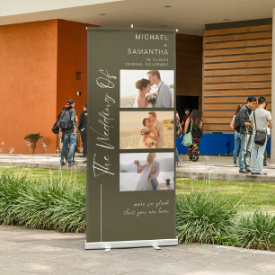 Elegant and Rustic Wedding Photo Welcome Retractable Banner