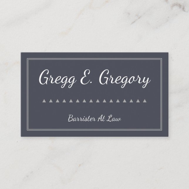 Elegant and Simple Barrister At Law Business Card (Front)