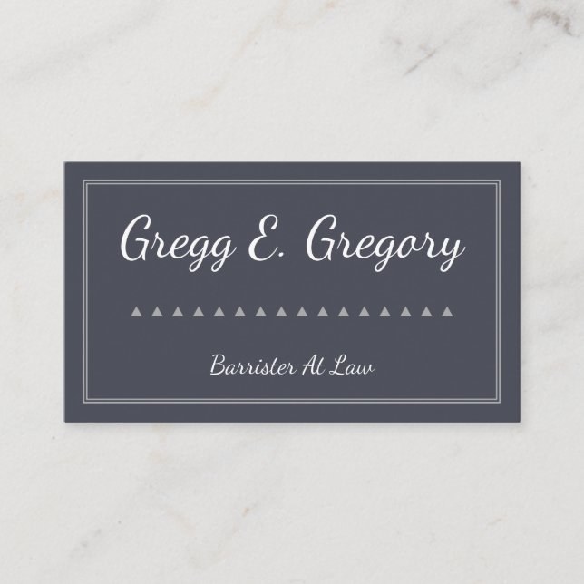 Elegant and Simple Barrister At Law Business Card (Front)