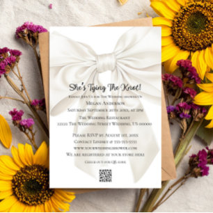 Elegant and Simple Bow Theme Wedding Shower Invitation