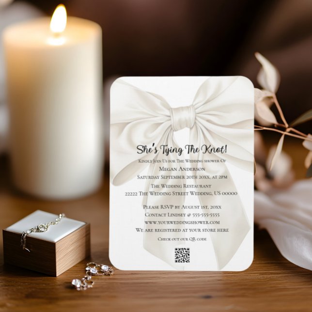 Elegant and Simple Bow Theme Wedding Shower Magnet (Creator Uploaded)