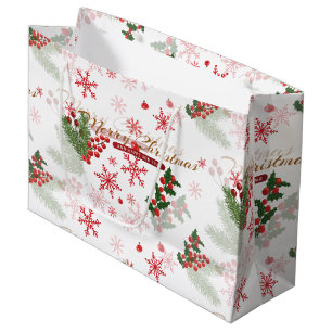Elegant and Simple Christmas Pattern Large Gift Bag