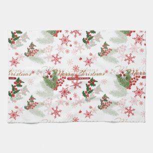 Elegant and Simple Christmas Pattern Tea Towel