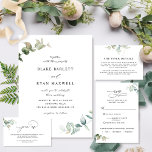 Elegant and Simple Greenery Wedding Invitation<br><div class="desc">Delight your guests with this elegant Wedding invitation featuring exquisite watercolor Eucalyptus greenery branches surrounding your wedding details. Stylish, minimal, and graceful design. Ability to change "together with their parents" to "together with their families", "together with great joy", "together with great pleasure" or any other introduction you like. Modern handwritten...</div>