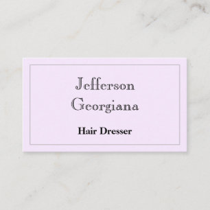 Elegant and Simple Hair Dresser Business Card