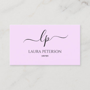 Elegant and simple handwritten script calligraphy business card