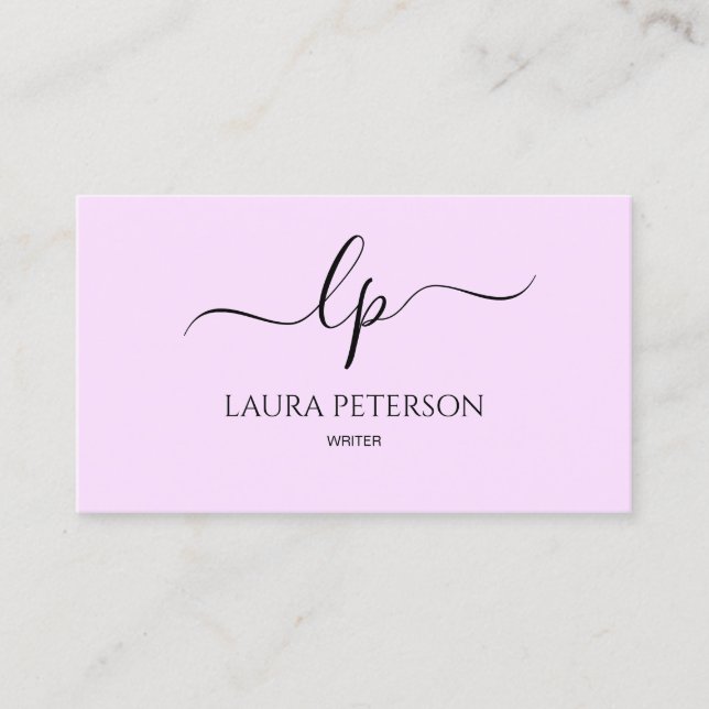 Elegant and simple handwritten script calligraphy business card (Front)