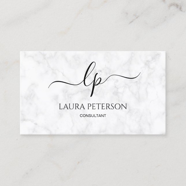 Elegant and simple handwritten script calligraphy business card (Front)