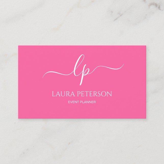 Elegant and simple handwritten script calligraphy business card (Front)