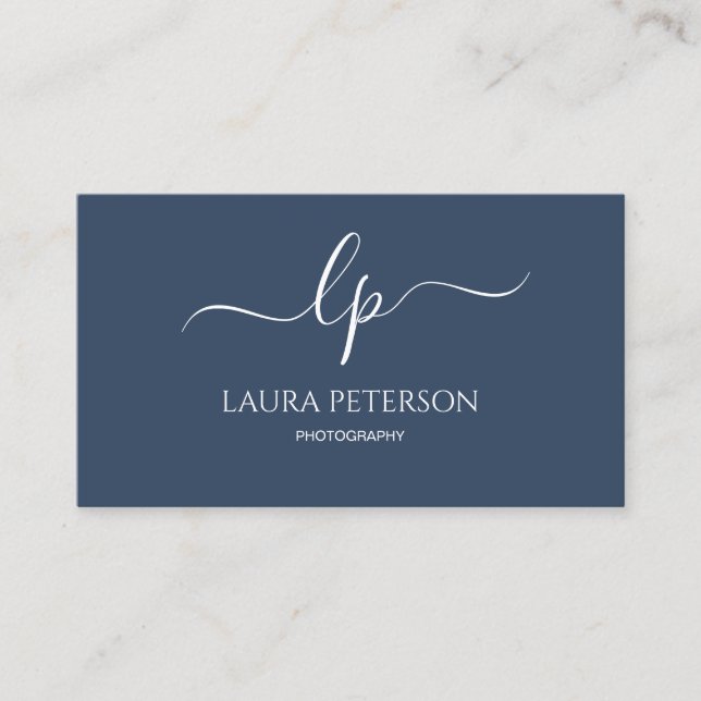 Elegant and simple handwritten script calligraphy business card (Front)