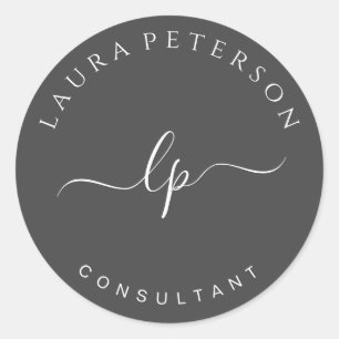 Elegant and simple handwritten script calligraphy classic round sticker