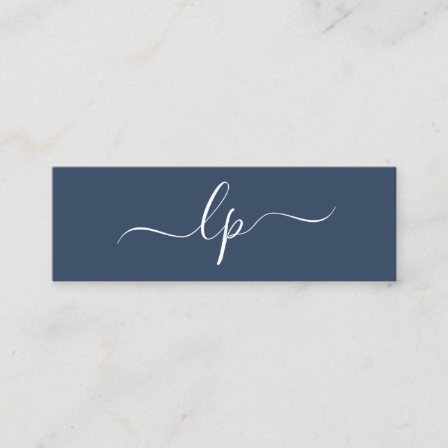 Elegant and simple handwritten script calligraphy mini business card (Front)