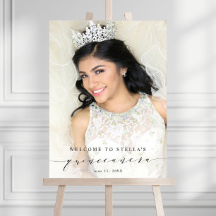 Elegant and Simple Quinceañera Welcome Photo Sign