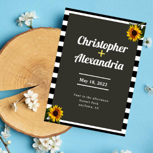Elegant and Simple Sunflower Wedding Invitation