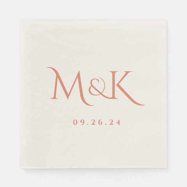 Elegant and Simple Terracotta Wedding Napkin (Front)