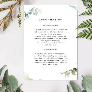 Elegant and Simple Watercolor Greenery Details Enclosure Card
