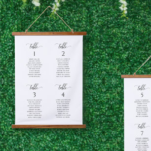 Elegant and Simple Wedding Hanging Seating Chart Hanging Tapestry