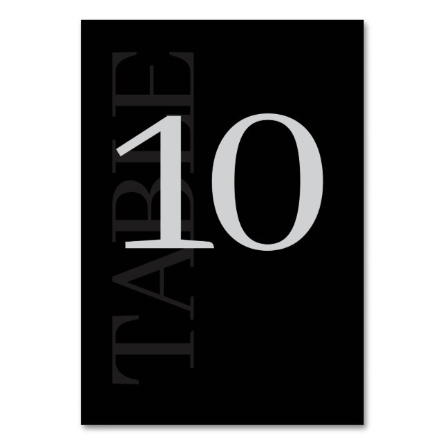 Elegant and Simple Wedding Table Number (Front)