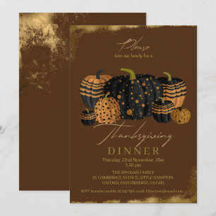 Elegant and sophisticate Pumpkin Thanks giving Invitation