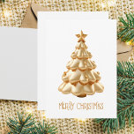 Elegant and Stylish Gold and White Christmas Tree Card<br><div class="desc">Elegant and Stylish Gold and White Christmas Tree Note Card A festive delight that captures the timeless charm of the holiday season! Send warm wishes with this pretty and stylish gold and white Christmas tree note card. On the backside of this note card is a customisable and simple holiday message...</div>