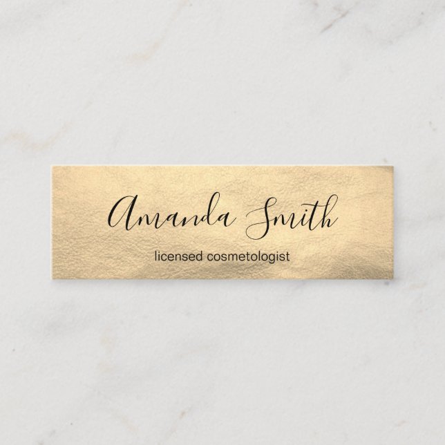 Elegant and Stylish (gold) Mini Business Card (Front)