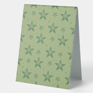 Elegant and Stylish Olive Stars on Sage Green