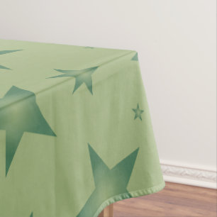 Elegant and Stylish Olive Stars on Sage Green Tablecloth